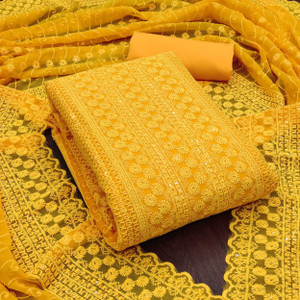 दिवास्त्री जॉर्जेट एम्ब्रॉइडरेड सलवार सूट मटेरियल