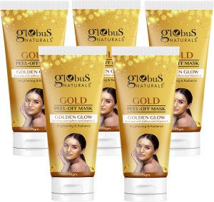 Globus Naturals Gold Peel Off Mask For Golden Glow, Pack of 5