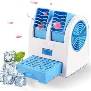 GANESH JI Mini AC USB Portable Water Air Cooler With Dual Fan Cooling Fan All in one Cooler