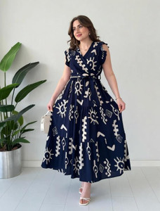 BLUERTONE Women A-line Multicolor Maxi/Full Length Dress