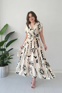 BLUERTONE Women A-line Multicolor Maxi/Full Length Dress