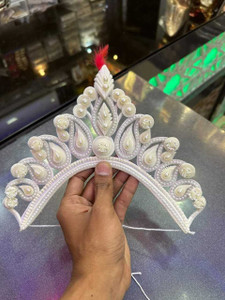 BengCraft Bengali Wedding Bridal Shola Crown Mukut Topor Sola Biyer Sithi Mutuk Hair Accessory Set