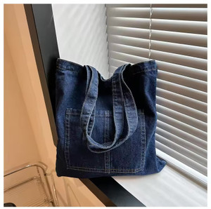 RUBICORN Blue Tote Fancy Denim Tote Bag For Girls