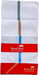 Royal Mart 12 Pieces White Satin Colour 15 Inch Complete Face Cover Handkerchief Men's Cotton Striped | Comfortable and Convenient for Long Hours | Multi Colour| ["Multicolor"] Handkerchief (Pack of 12) ["White"] ["RMLooseWB"] Handkerchief