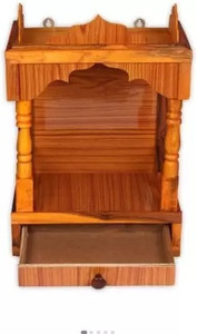 MAHADEV Fantastic plus star mandir Wood temple Size ( H.45cm W.32cm L.22cm ) Engineered Wood Home Temple