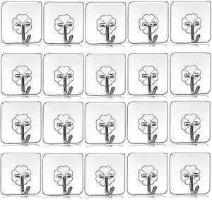 Shalvi 20 Pcs Adhesive Flower Wall Hooks Heavy Duty Kitchen & Home Accessories Hook 20
