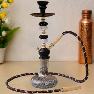 Appraise Red Hookah with Silver Stem 12 inch - Image 5