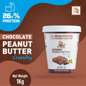 REALFITNESS PEANUT BUTTER Pure Chocolate Crunchy Peanut Butter Healthy Roasted Peanut Butter - 1 kg