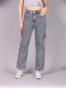KASHIAN Straight Fit Women Grey Jeans