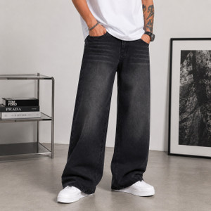 BASIC LINE Men Straight Fit Mid Rise Grey Jeans - Image 1