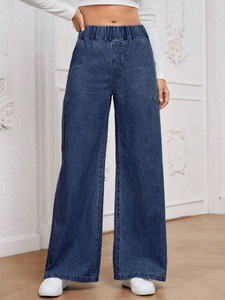 Herway Boyfriend Women Dark Blue Jeans