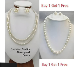 Foxy Trend Mother of Pearl Gold-plated White Jewellery Set