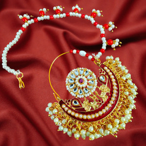 FIROZA IMITATION Diamond Gold-plated Plated Alloy Nathiya