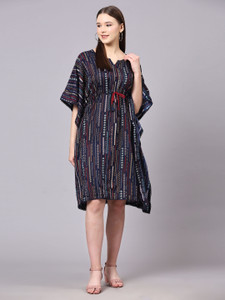 Kalasia Women Kaftan Multicolor Below Knee Dress