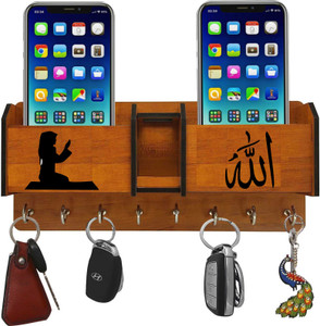 shashank Shashank COMBO MULTIPURPOSE WOODEN KEY HOLDER MOBILE CHARGING STAND Wood Key Holder
