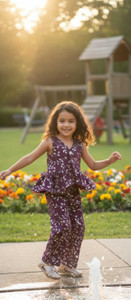 ECREATION Baby Girls Party(Festive) Top Trouser (Purple) - Image 1