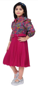 KidsCute Girls Midi/Knee Length Casual Dress