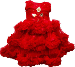 socho samjo Baby Girls Midi/Knee Length Festive/Wedding Dress