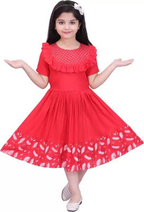 ANMOLDRESS Girls Midi/Knee Length Party Dress