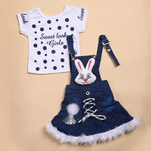 MYTEX FASHION Dungaree For Baby Girls Casual Printed Denim