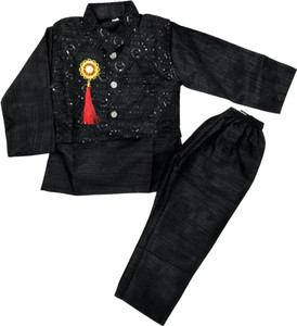 SHIVAAY Baby Boys Festive & Party Kurta, Waistcoat and Pyjama Set