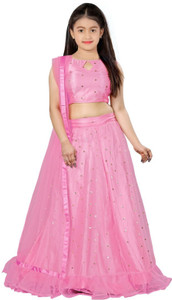 J & J Companys Girls Lehenga Choli Ethnic Wear Embroidered Lehenga, Choli and Dupatta Set