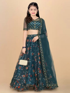 RUKHA FAB Girls Lehenga Choli Ethnic Wear Embellished Lehenga, Choli and Dupatta Set