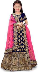 priyans fashion Girls Lehenga Choli Ethnic Wear Embroidered Ghagra, Choli, Dupatta Set