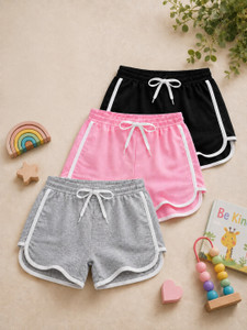 KEESOR Short For Girls Casual Solid Lycra Blend