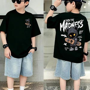Msap Boys Printed Cotton Blend Oversized T Shirt