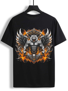 DELGAN Boys Printed Pure Cotton Regular T-Shirt (Black, Pack of 1) - Image 1