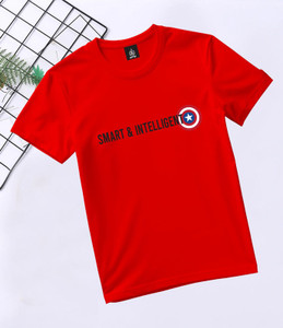 SL5 TEX Boys & Girls Printed Cotton Blend Regular T Shirt