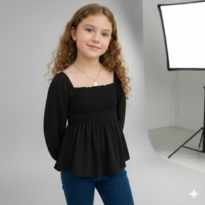 Velvix Girls Casual Crepe Crop Top