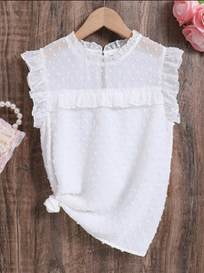 MAMATHINK Girls Georgette Gathered Top