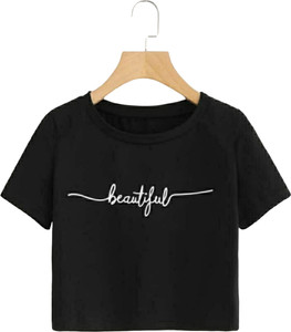 V Creation Girls Cotton Blend Crop Top