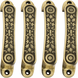 Peppa™ Antique Brass Finish Window and Door Handle 6 inches (Pack of 4) Gold Plated Cabinet/Drawer Handle