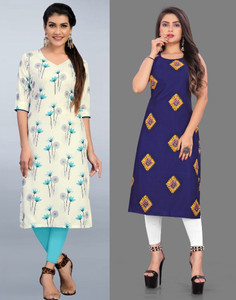 maruti fab Women Printed Straight Kurta