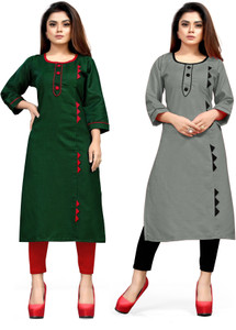 AAI MOGAL Women Solid Straight Kurta