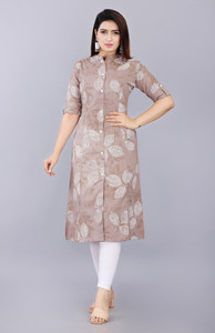 PRADHRUHE Women Abstract Frontslit Kurta