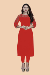 Dream Beauty Fashion Women Self Design Straight Kurta