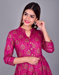 MamtaArt Women Solid, Embellished, Printed, Floral Print Anarkali Kurta