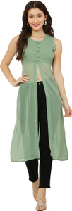 VESICLE Women Self Design Frontslit Kurta