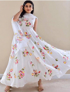 NK DESIGN Women Floral Print Anarkali Kurta
