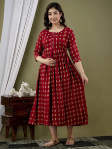 Madfury Women Printed Anarkali Kurta
