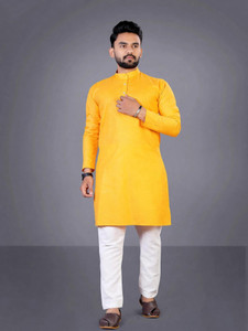 TARA GLOBAL Men Solid Straight Kurta
