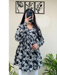 RAHABFAB Women Floral Print Flared Kurta