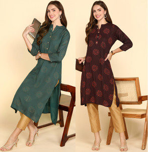 PremVastra Women Printed Straight Kurta
