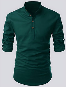 LYPLO Men Solid Straight Kurta