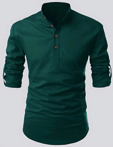 LYPLO Men Solid Straight Kurta