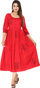 प्रीय्शी डिज़ाइनिंग महिलाओं के लिए प्रिंटेड अनारकली कुर्ता